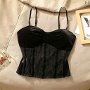 レディース 冬 ベルベッドビスチェ モテ服 セクシー お腹見せ レイヤード おしゃれ トップス 韓国 イベント フェス 普段着 い 衣装 レジャー デート アッ...