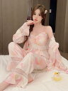 レディース パジャマ 春夏秋 上品 セクシー かわいい レース 胸パッド ひんやり 涼しい 快適 キャミ 華奢 魅惑 ホームウェア 3ピースセット