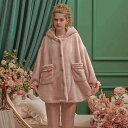 パジャマ ルームウェア レディース 厚手もこもこ ロングパンツ 上下セット フリース 暖か裏起毛 前ボタン ポケット ポンポンフード付 アウター コート ジャケット ルーム ナイト ホームウェア お家 デート お泊り リラックス 女子会 映