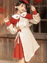 民族風 コスプレ かわいい レディース ファッション ガーリー ロリータ 中国 チャイナ風 冬 ドレス ワンピース ケープ ボレロ セット