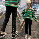 キッズ 子供服 デニム パンツ メンズ レディース兼 韓国 かわいい おしゃれ 着やい 動きやい 外遊び 外出着 レジャー デート アウトドア 衣装 リンクコー...