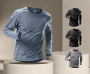 速乾 長袖 Tシャツ メンズ スポーツ トップス 学生 トレーニング 秋冬 ランニング フィットネス ジャージ ラウンドネック 通気性 ゆったり 起毛 メンズ(4)