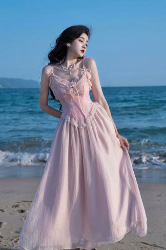レディース 婦人服 ワンピース ドレス キャミソール レトロ フリル シフォン レース 夏 ネックレス セット レディース 婦人服 ワンピース ドレス キャミソール レトロ フリル シフォン レース 夏 ネックレス セット
