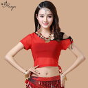 ベリーダンス ダンス 服 トップス セクシー メッシュ 半袖 セットアップ 初心者 大人 レディース 練習 トップス シフォン半袖セット 練習トップス セクシー
