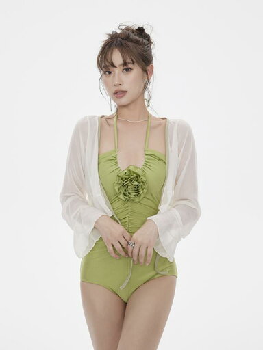 ワンピース 水着 レディース ファッション 夏 プール レジャー 海水浴 グリーン 緑 バックレス カジュアル 三角 ワンピース 水着 レディース ファッション 夏 プール レジャー 海水浴 グリーン 緑 バックレス カジュアル 三角