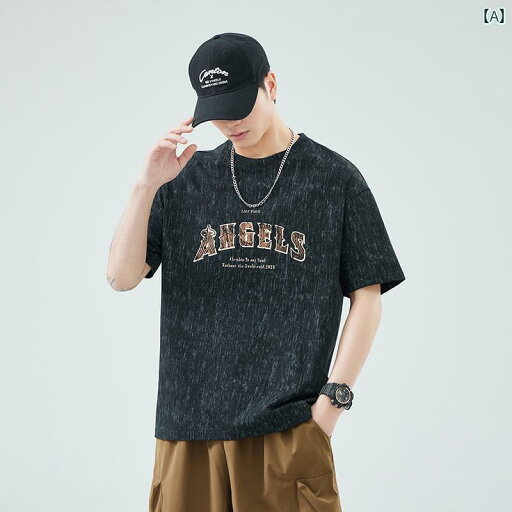 Tシャツ 夏 アメリカ メンズ レディース 半袖 綿 ゆったり シャツ カップル テキスト ラウンドネック カジュアル 薄手 レジャー プリント Tシャツ 夏 アメリカ メンズ レディース 半袖 綿 ゆったり シャツ カップル テキスト ラウンドネック カジュアル 薄手 レジャー プリント