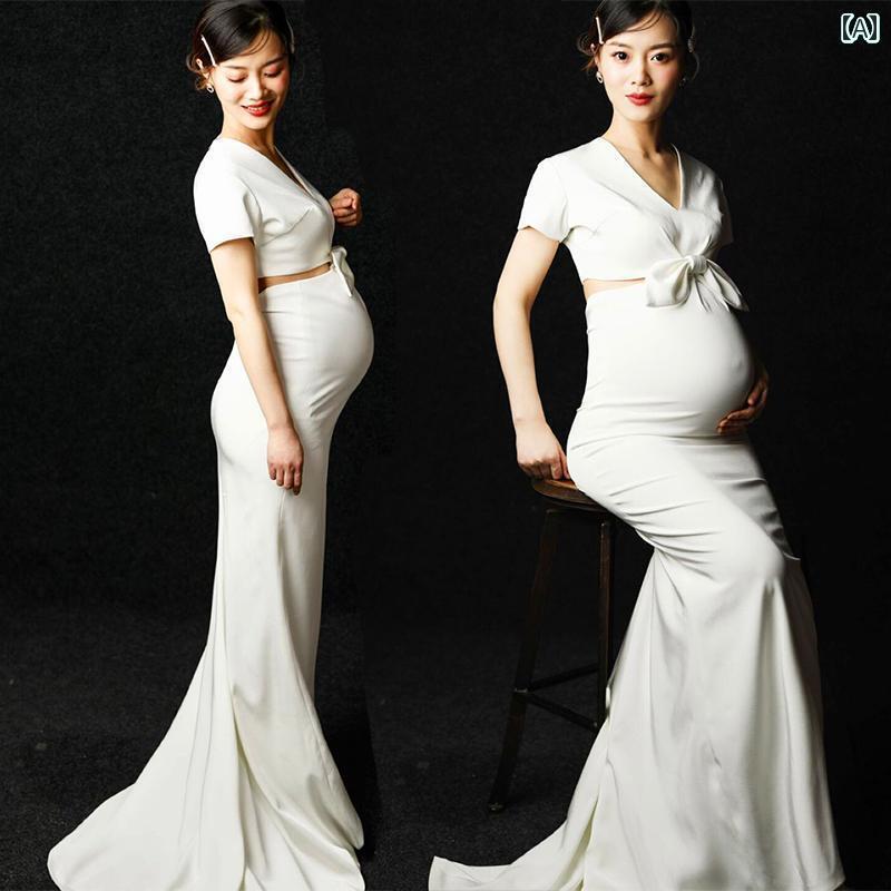 妊婦 マタニティ 婦人服 レディース ファッション 服 写真撮影 アート 小道具 レトロ フォトスタジオ 衣装 かわいい おしゃれ ドレス