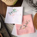 ハンカチ おしゃれ シンプル 民族風 刺繍 花 レトロ メンズ レディース兼 吸汗 綿 桃花 スカーフ スクエア プレゼント メンズ レディース 雑貨