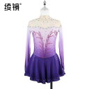 フィギュア スケート コスチューム 子供 女の子 パフォーマンス 服 トレーニング 大人 スケート 競技 レディース スカート 衣装 グラデーション パープル