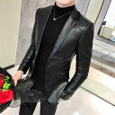 メンズ レザージャケット 柄 春秋 ホスト 司会者 レザージャケット メンズ スリム スーツ レザースーツ おしゃれ