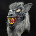 ハロウィンマスク ホラー 悪魔 大人 フルセット オオカミ 頭 動物 ヘッド ギア 歯 おもしろ 小道具 ビブラート 子供