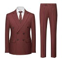 ファッション スーツ セット ジャケット ブレザー セットアップ ズボン パンツ ロング シャツ カットソー ダブルブレスト 大人 メンズ スタイリッシュ 洗練...