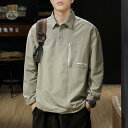ポロシャツ おしゃれ 長袖 ポロカラー メンズ 秋冬 アメリカン アウトドア 防水 Tシャツ メンズ スウェットシャツ ドロップスリーブ レジャー ゆったり ジッパー装飾 テキスト