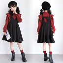 女の子 ワンピース キッズ ファッション 子供服 おしゃれ かわいい セット スカート 春秋 シャツ 黒 サスペンダー 韓国 セットアップ コットン プルオーバ...