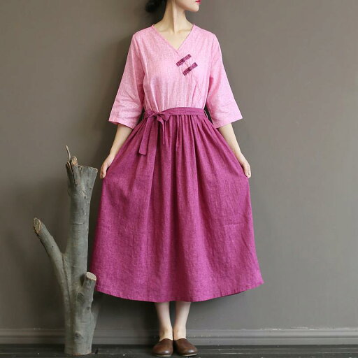 ワンピース エスニック ナチュラル リラックスフィット レディース 婦人服 ドレス チャイナ風 中華風 漢服 春秋 ロング レトロ ゆったり ワンピース エスニック ナチュラル リラックスフィット レディース 婦人服 ドレス チャイナ風 中華風 漢服 春秋 ロング レトロ ゆったり