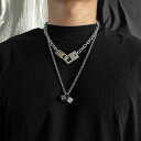 ネックレス メンズ レディース ヒップホップ ダイス シンプル 快適 チタン鋼 チェーン アクセサリー