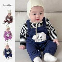 キッズ ベビー服 かわいい 春 韓国 プリント スリング ジャンプスーツ セット 男の子 女の子 2点 セット メンズ レディース兼 ベビーウェア かわいい