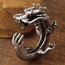 指輪 個性 スター リング シルバー 中国 ドラゴン メンズ タイ レトロ 立体 ドラゴン メンズ シルバー アクセサリー 指輪