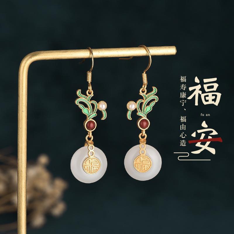 楽天カラフル365マーケットイヤー フック ピアス レディース ファッション アクセサリー オールシーズン 耳飾り チャイナ風 アンティーク ジュエリー レトロ