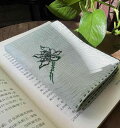 ハンカチ おしゃれ シンプル 刺繍 二層 綿 メンズ レディース コットン レトロ 正方形 プレゼント スクエア フラワーモチーフ 小物 雑貨 ステッチ