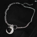 ネックレス レディース メンズ アクセサリー 装飾品 セット 合金 金属 ハードウェア セーター チェーン ムーン スター ダーク ブラック