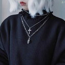 ネックレス ゴシック レディース アクセサリー 装飾品 セット メタル ジャンピー ダーク スカル クロス メンズ
