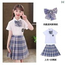 女の子 制服 ガール ガーリー jk jc 制服 スクールガール風 夏 子供 キッズ プリーツスカート チェック カレッジ スーツ 春夏秋 セット 学校 コスプレ 衣装
