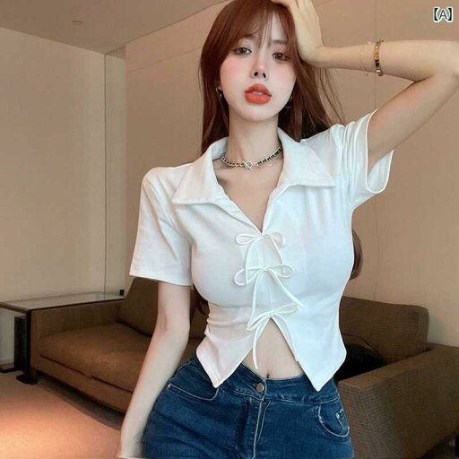 レディース 夏 半袖 リボン襟付 トップス モテ服 セクシー お腹見せ かわいい おしゃれ フェミニン 韓国 イベント フェス 日常着 衣装 レジャー デート アップ 映え レディース 夏 半袖 リボン襟付 トップス モテ服 セクシー お腹見せ かわいい おしゃれ フェミニン 韓国 イベント フェス 日常着 衣装 レジャー デート アップ 映え