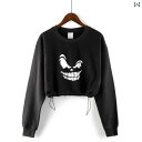 レディース 春秋 長袖 ショート トップス スウェット トップス ウエストマーク KPOP 個性派 ユニークファッション カジュアル スタイリッシュ おしゃれ かわいい レジャー ダンス 普段使い使い