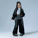 子供服 女の子 ジャケット タンクトップ へそ出し パンツ 秋 コスチューム バンド ダンス ヒップホップ ストリート系 パフォーマンス 衣装 クール かっこいい キッズ