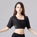 トップス ベリーダンス 練習 服 半袖 トップス 秋冬 スリム オリエンタル ダンス 服 練習 服 トップス レディース