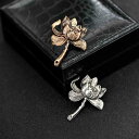 ブローチ 襟ピン 胸飾り 蓮の花 メタル メンズ ヴィンテージ風風 ファッション アクセサリー ピンバッジ