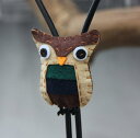 手縫い 小動物 フクロウ ボロタイ メンズ レディース シャツ ループタイ ネックレス かわいい