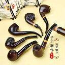 キセル 煙管 昔がら 木パイプ メンズ ポータブル タバコ バッグ スモークポット フィルター タバコ ホルダー ブライヤーウッド タバコ パイプ 喫煙 アクセ...