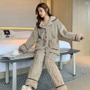 パジャマ ルームウェア カップル レディース 秋冬 シンプル 同棲 厚手 大きめサイズ 暖かい フランネル メンズ