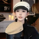帽子 ベレー帽 レディース 夏 レザー つば レトロ キャスケット帽子 ペインターハット