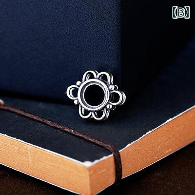 S925 スターリング シルバー DIY アクセサリー ブレスレット 空 ホルダー レトロ バック クラウド 空 ホルダー