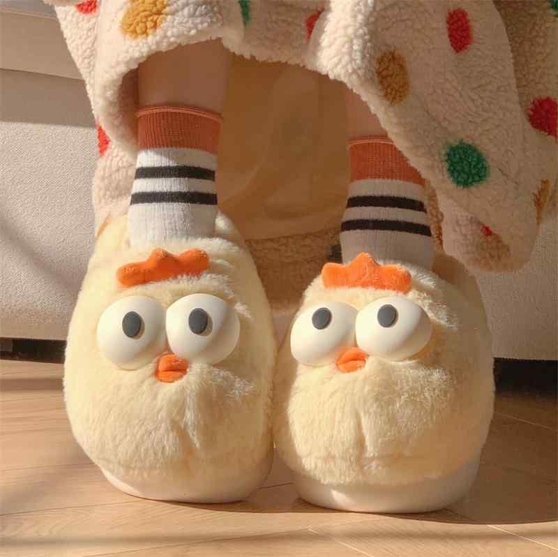 スリッパ 秋冬 レディース コットン もこもこ かわいい 室内 鳥 保温性 滑りにくい 屋内 サンダル ホームシューズ EVA(4)