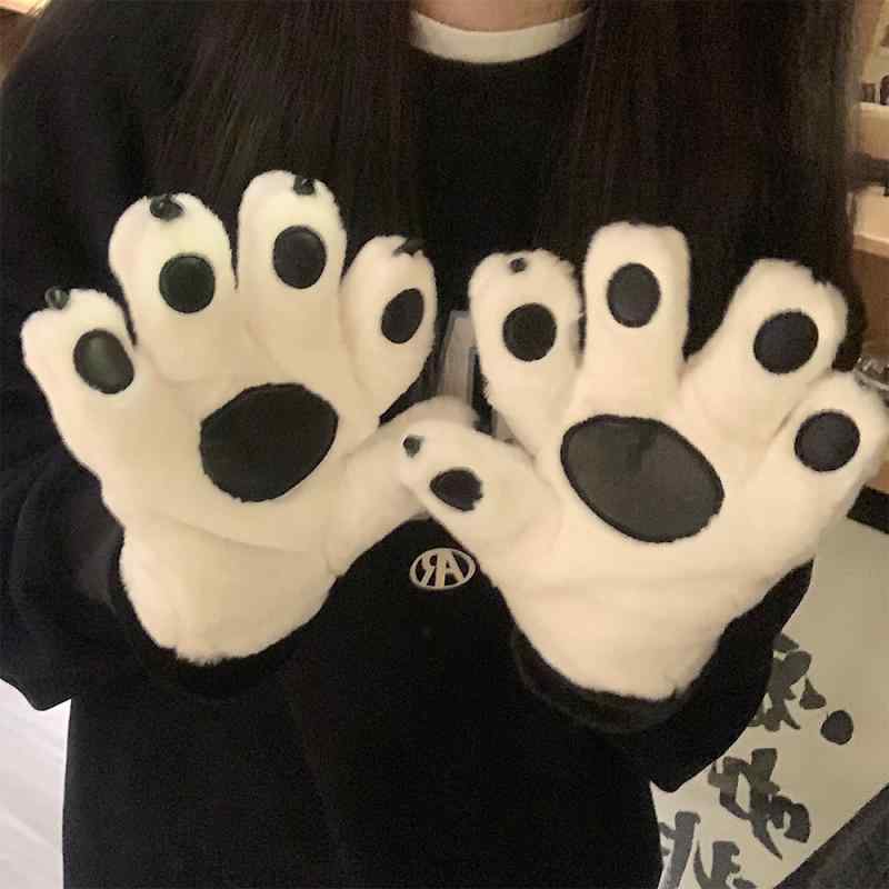 かわいい クマ足 女の子 起毛 手袋 ホルターネック クマ足 暖かい 厚手 ある 冬 サイクリング カップル