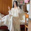 ネグリジェ パジャマ レディース ルームウェア フェアリー ロング レース 寝間着 レディース 秋 薄部 モーダル メッシュ プリンセス風 ワンピース