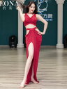 ベリーダンス 衣装 レッスン着 トップス セットアップ 衣装 セット セパレート スカート セクシー レディース 体操 カジュアル フィット レディース