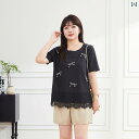 ぽっちゃり 女の子 Tシャツ 半袖 夏 大きめサイズ カジュアル ガーリー 通学 レジャー ホームウェア トップス レディース