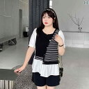 Tシャツ レディース 夏 半袖シフォントップス ブラウス 大きめ ぽっちゃり かわいい おしゃれ 細見え アップ 快適コーデ 快適 レジャー アウトドア 女子会 旅行 普段着