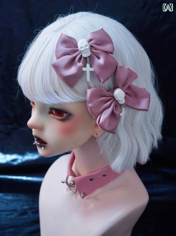 ヘアアクセサリー 装飾品 ヘアピン ヘアクリップ ゴシック 個性 ロリータ かわいい ユニーク スカル ドクロ モチーフ クール サブカル