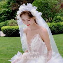 アクセサリー レディース ヘッドドレス ショートベール 花嫁 フェアリー 韓国 シンプル ガーゼ ソフト 結婚式 ホワイト ウエディング