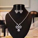 ネックレス イヤリング セット ピアス イヤークリップ ブライダル ドレス ディナー アクセサリー ストーン フレンチ 大粒 雫 パーティー華やか 花嫁