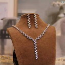 花嫁 ネックレス ブライダル アクセサリー ピアス セット ジルコニア ウェディング ドレスアップ ウェディングアクセサリー チェック 豪華感 パーティー