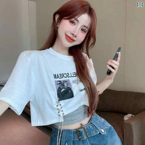 Tシャツ 半袖 アメカジ ダンス クラブ へそ出し ヒップホップ 衣装 KPOP カジュアル レジャー 通学 休日 ホームウェア 快適コーデ レディース Tシャツ 半袖 アメカジ ダンス クラブ へそ出し ヒップホップ 衣装 KPOP カジュアル レジャー 通学 休日 ホームウェア 快適コーデ レディース