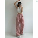 レディース デニムワイドレッグパンツ レディース ズボン ボトムス マルチポケット アメリカン ハイウエスト 春秋 ゆったり 快適 カジュアル かわいい 履きやい ダンス レジャー 普段使い使い