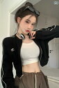 スウェットシャツ ジャージ 長袖 ダンス クラブ へそ出し ヒップホップ 春秋 薄手 衣装 KPOP カジュアル レジャー 通学 休日 ホームウェア 快適コーデ レディース